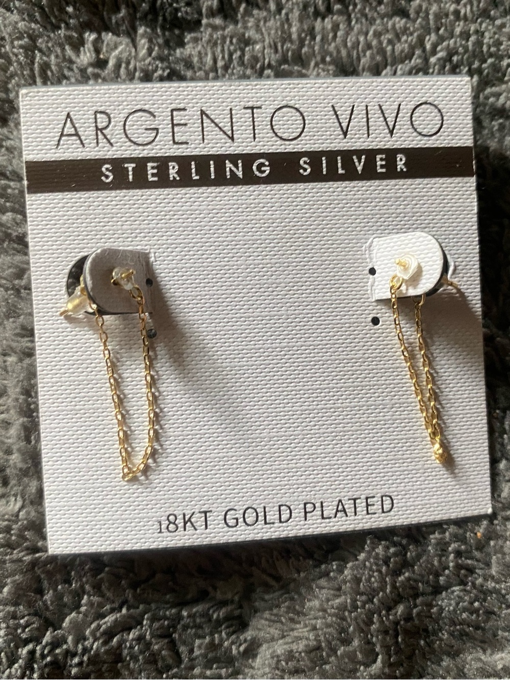 Argento Vivo 18kt Gold Plated Sterling Silver Chain Drop Earrings - Gold